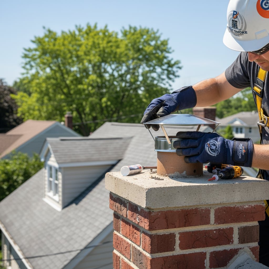 Boston Chimney Cap Installation