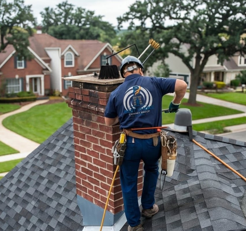 Best Smoke Chimney Sweep team working on chimney